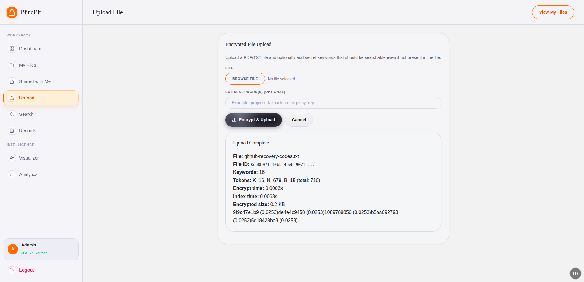 BlindBit — Secure Searchable Encryption Platform screenshot 4