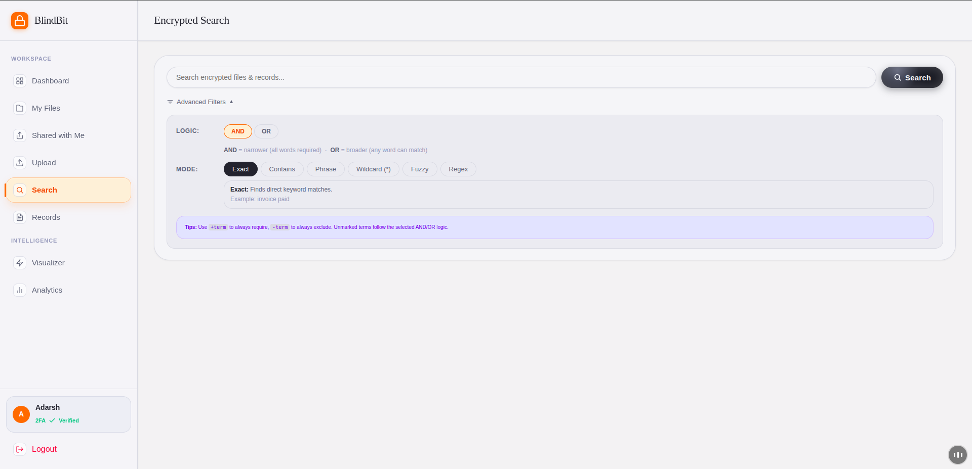 BlindBit — Secure Searchable Encryption Platform screenshot 5
