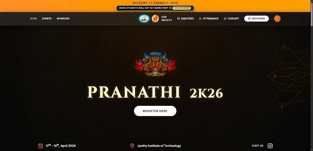 Pranathi 2k26 Registration App screenshot 1